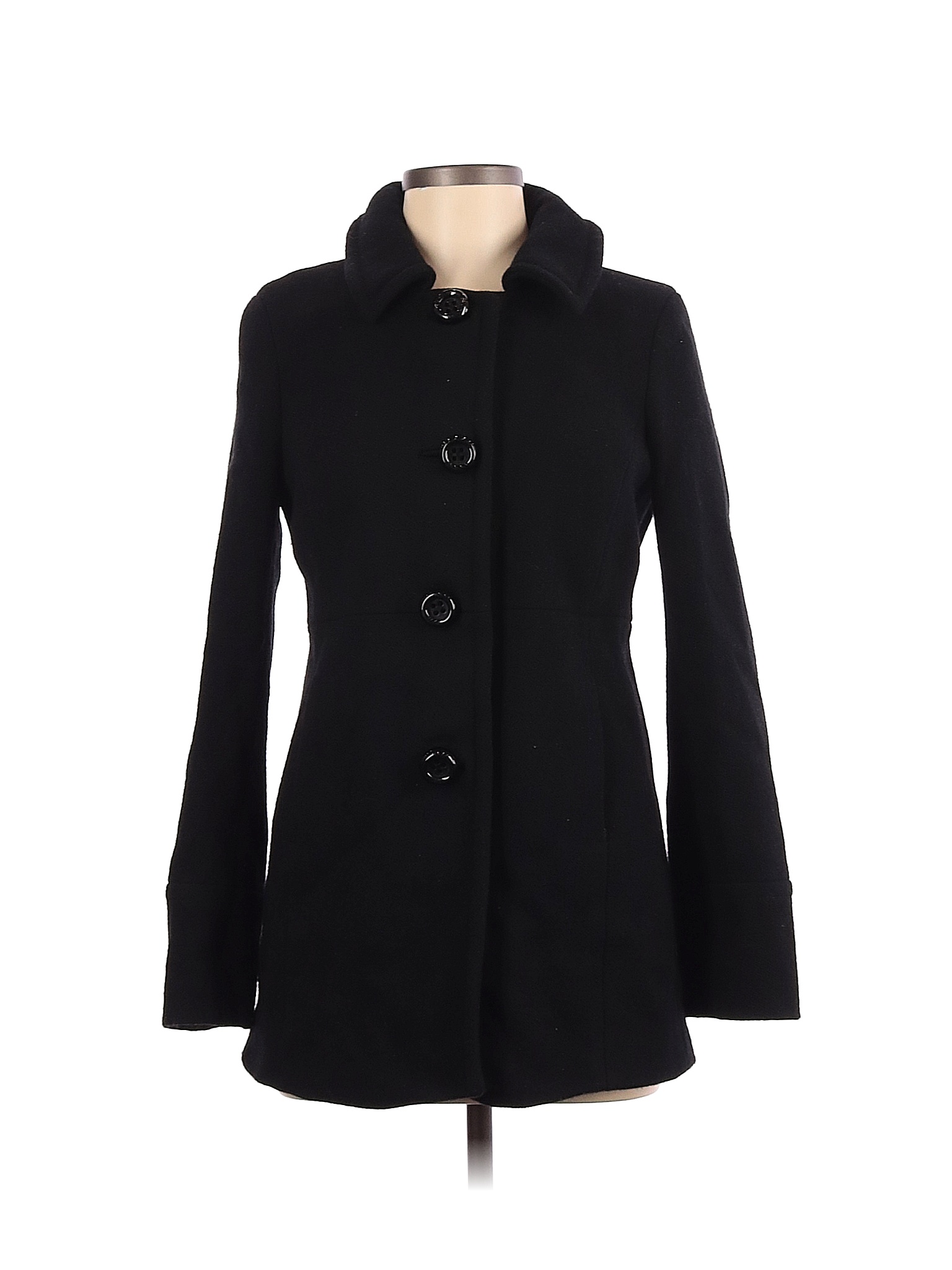 J.Crew Solid Black Wool Coat Size 6 75 off thredUP