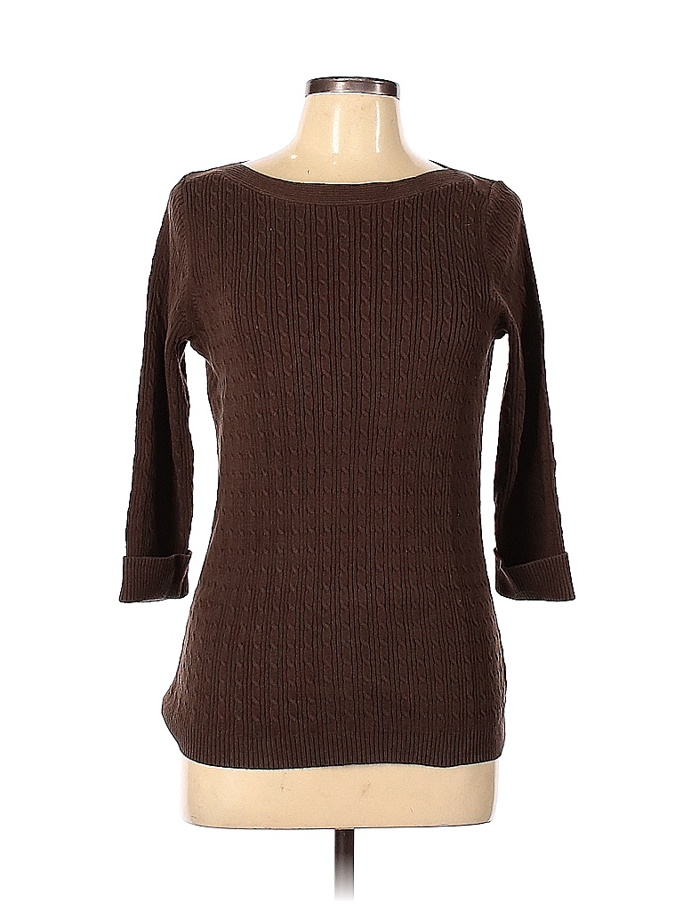 Kim Rogers 100% Cotton Solid Brown Pullover Sweater Size L - 64% off ...