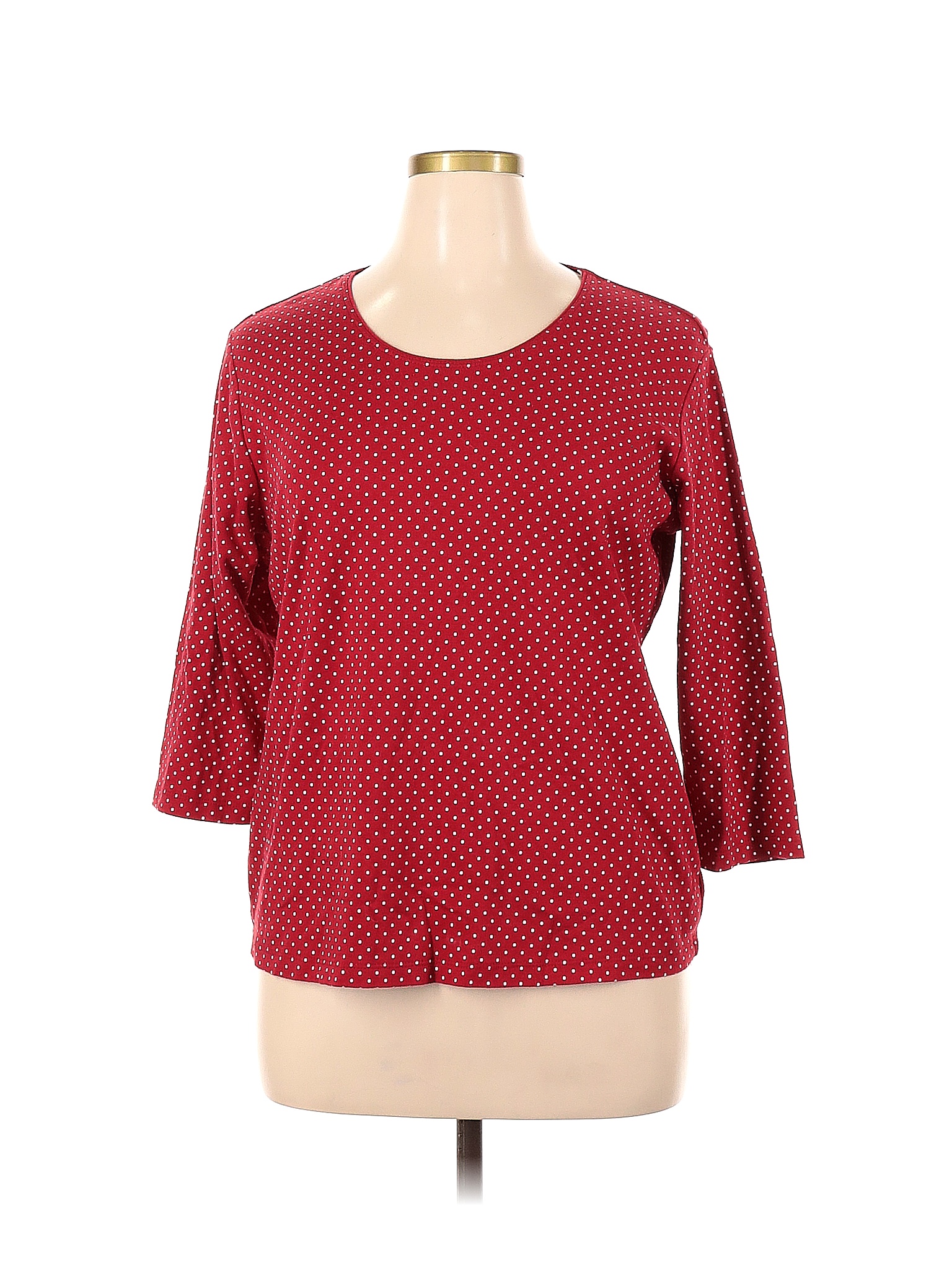 Rebecca Malone Polka Dots Red Long Sleeve Blouse Size 1x Plus 54 Off Thredup 1289