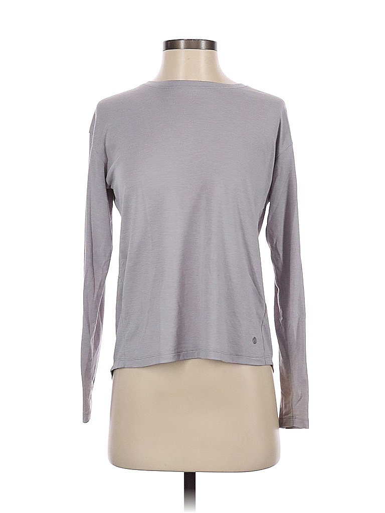 Apana Solid Gray Purple Long Sleeve T-Shirt Size XS - 76% off | thredUP