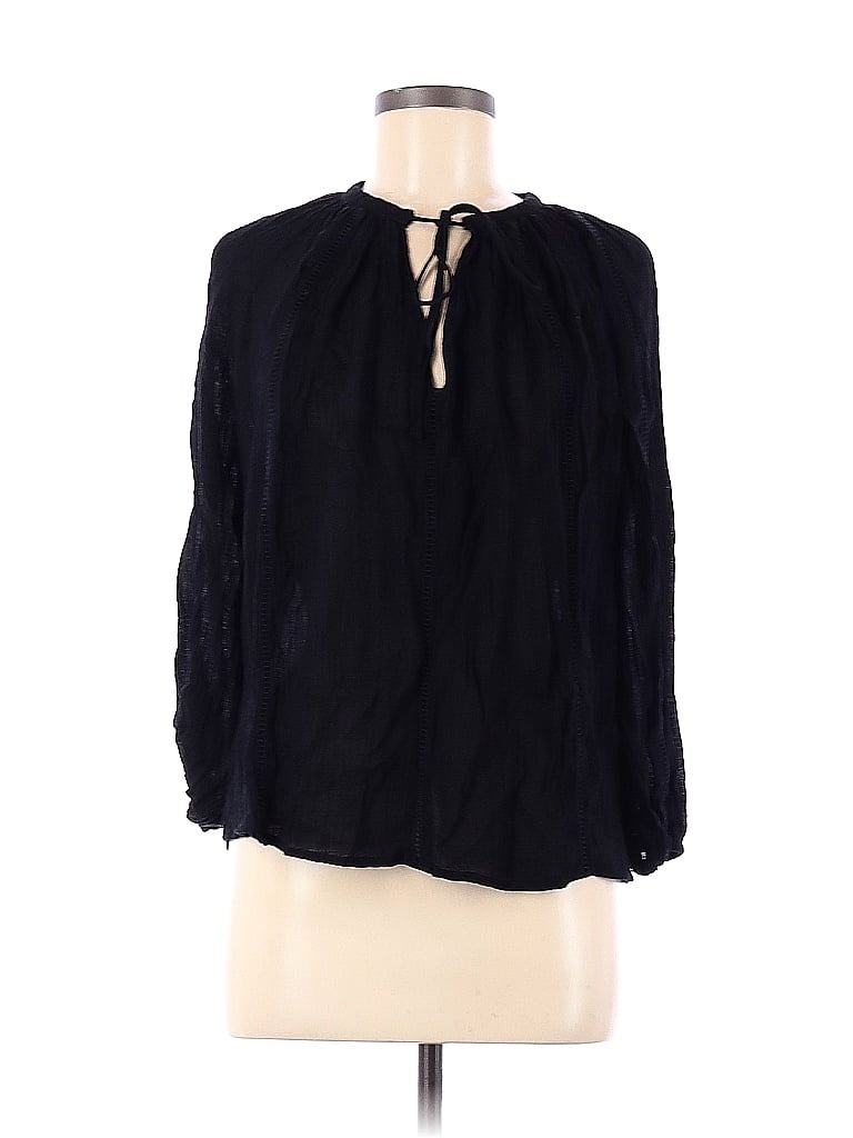 Pre-owned Lush Long Sleeve Blouse In Black