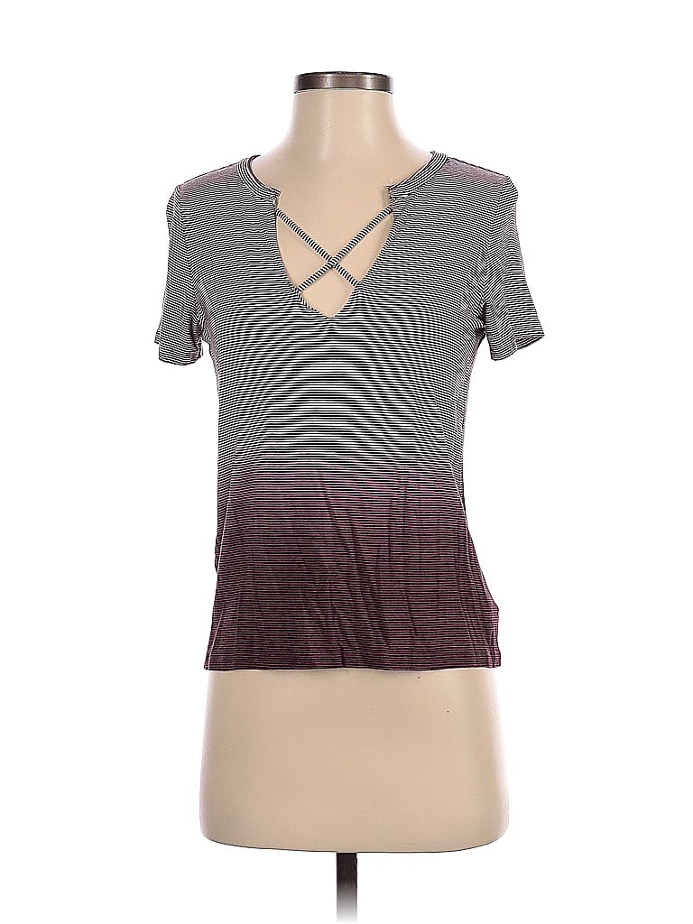 American Eagle Outfitters Ombre Gray Burgundy Short Sleeve Top Size XS - photo 1