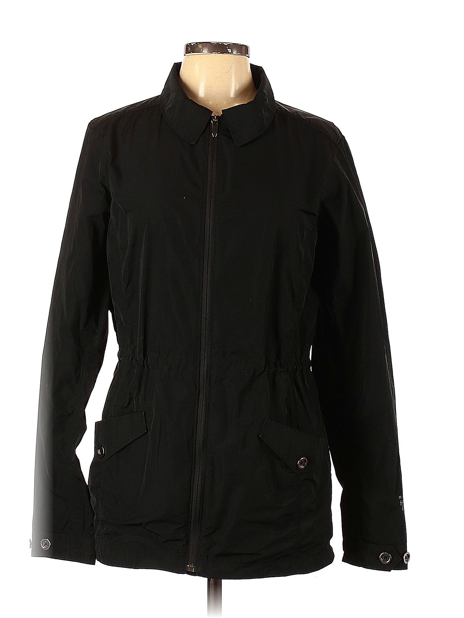 Mountain Hardwear 100 Polyester Solid Black Windbreaker Size L 66