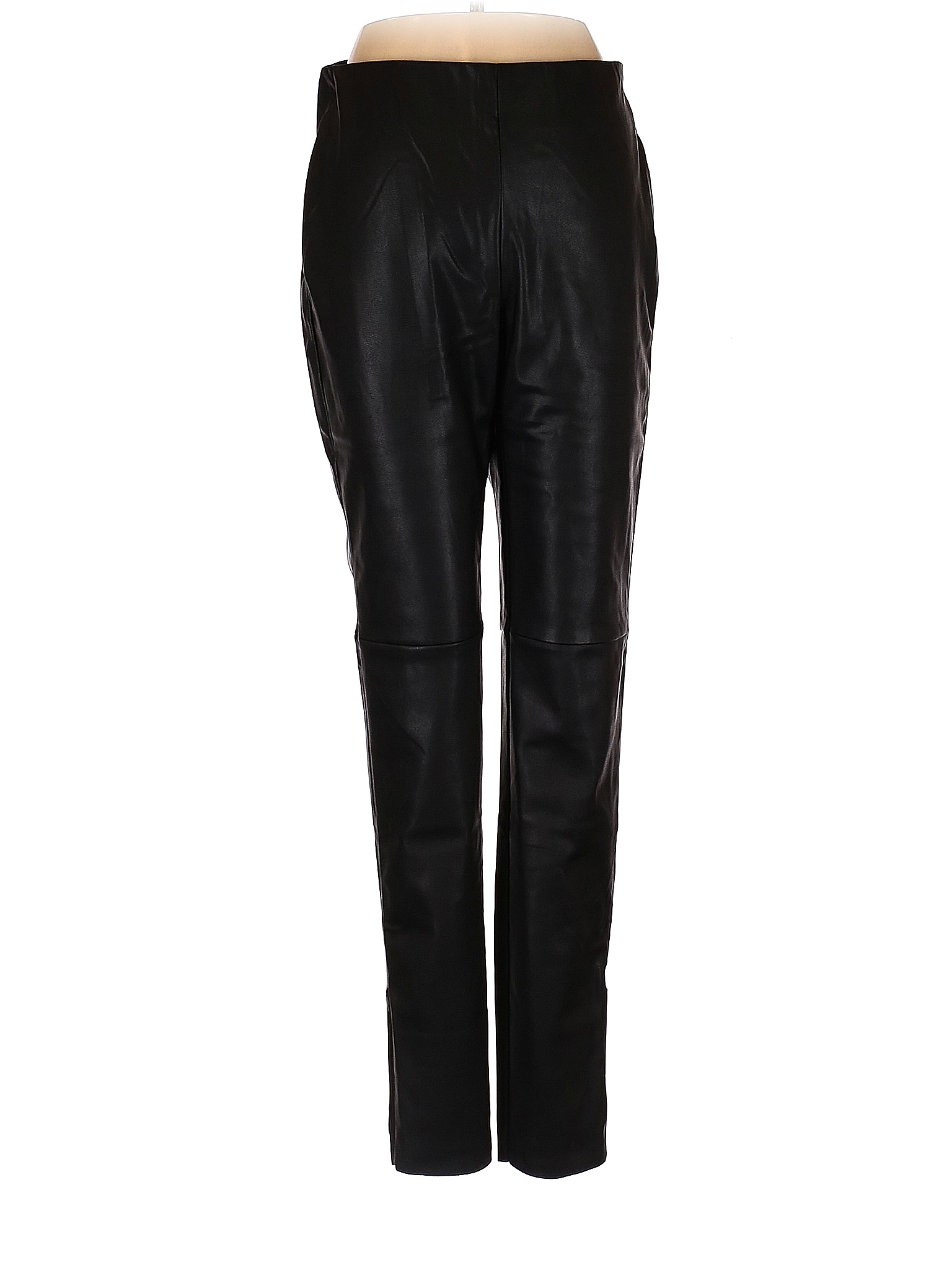 Esmara by Heidi Klum 100% Polyester Solid Black Faux Leather Pants Size ...