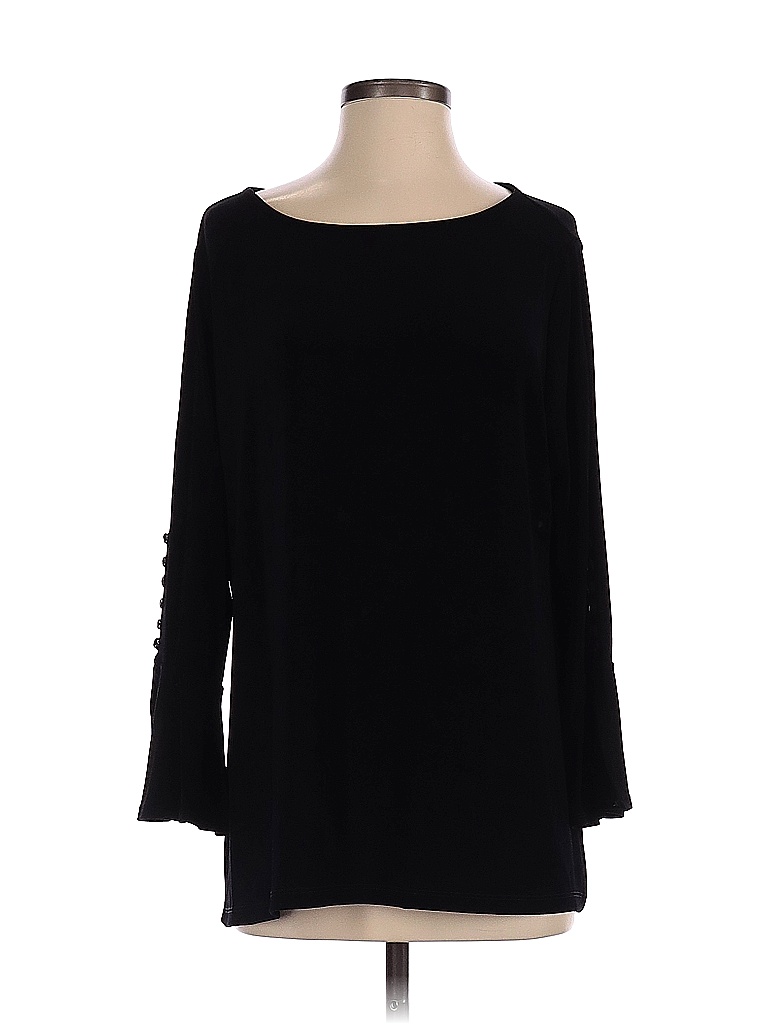 Chico's Solid Black Long Sleeve Top Size Lg (2) 81 off thredUP