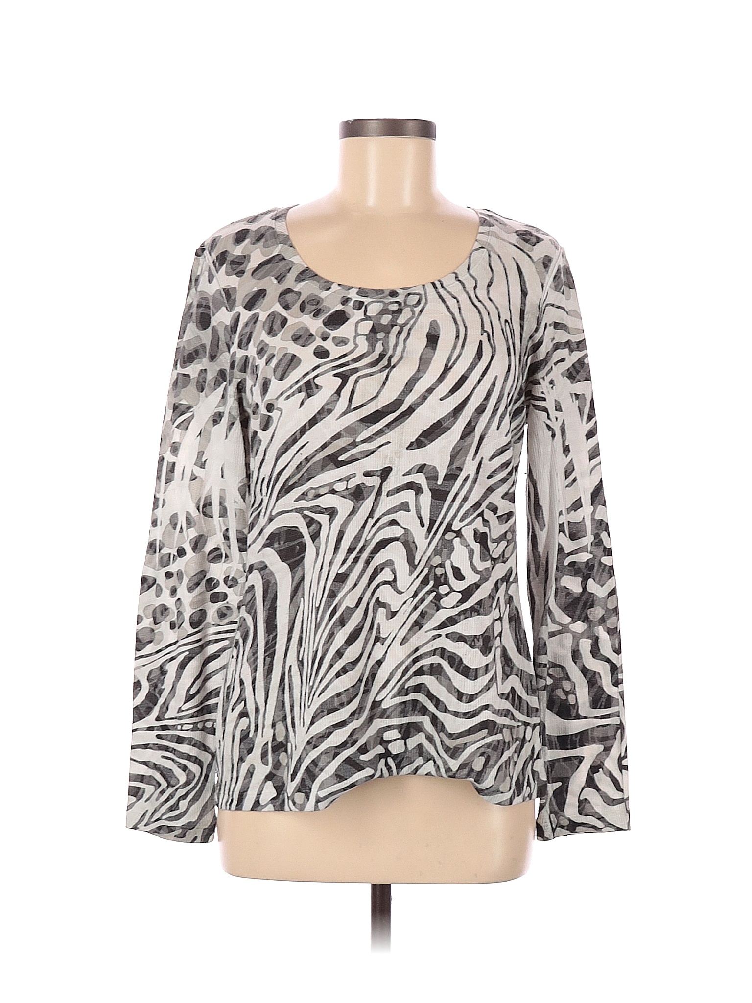 Zenergy by Chico's Animal Print White Thermal Top Size Med (1) - 75% ...