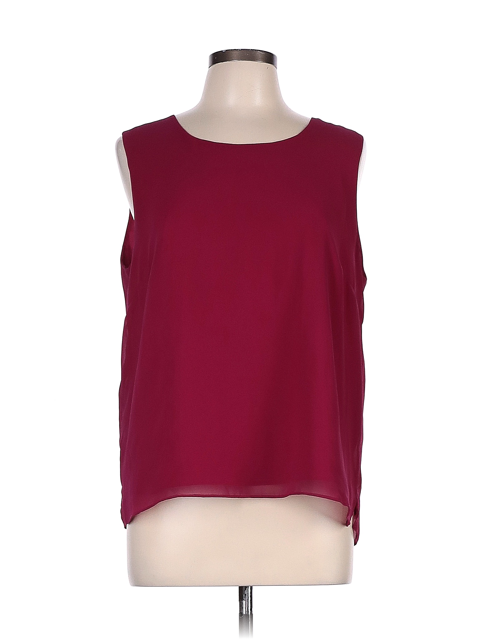 Draper's & Damon's 100% Polyester Solid Maroon Pink Sleeveless Blouse ...