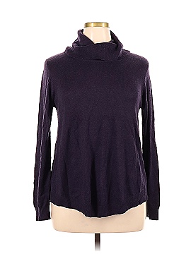 Joan Vass Solid Purple Turtleneck 