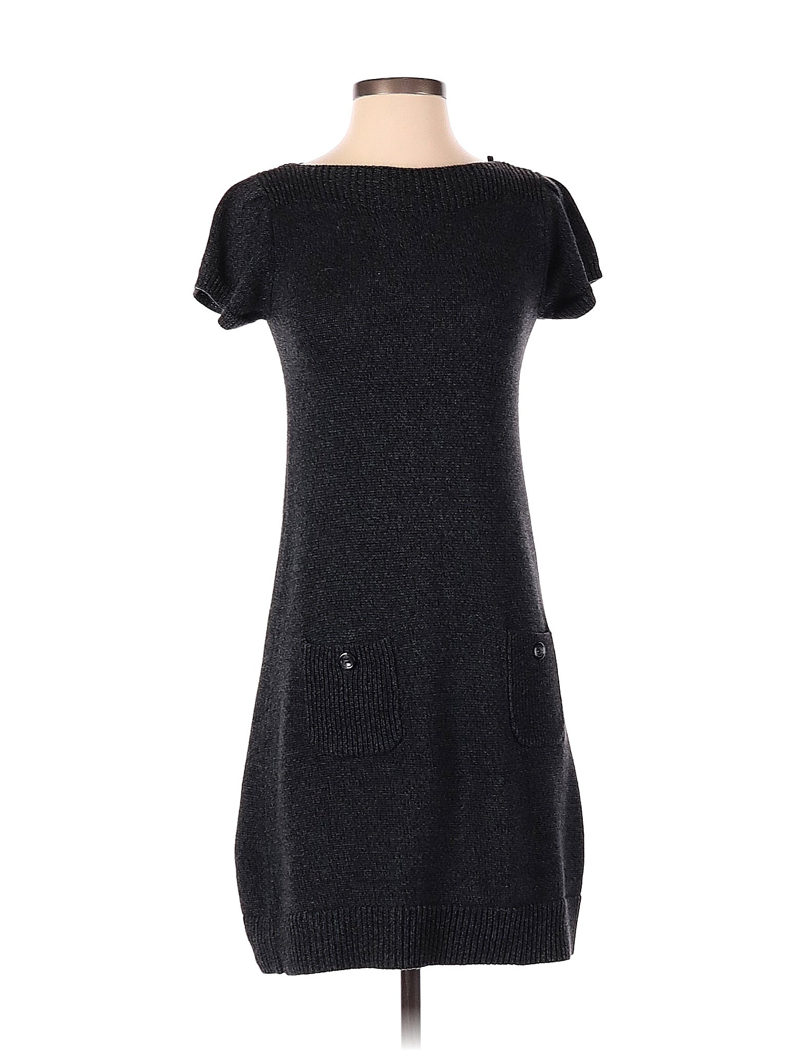 Evan Picone Solid Black Gray Casual Dress Size S 92 Off Thredup