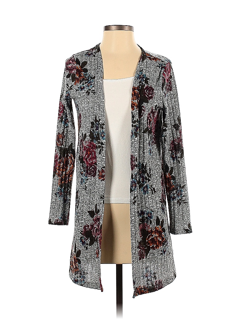 Fortune + Ivy Floral Gray Cardigan Size XS - 76% off | thredUP