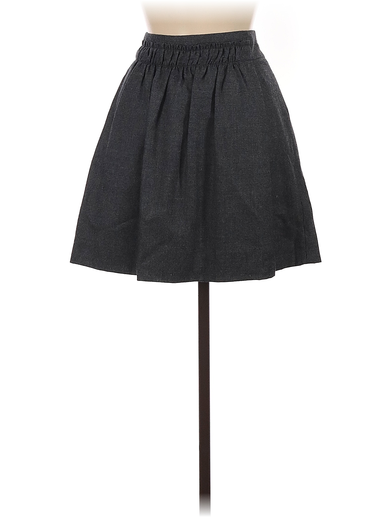 J.Crew Solid Black Gray Wool Skirt Size 8 91 off thredUP