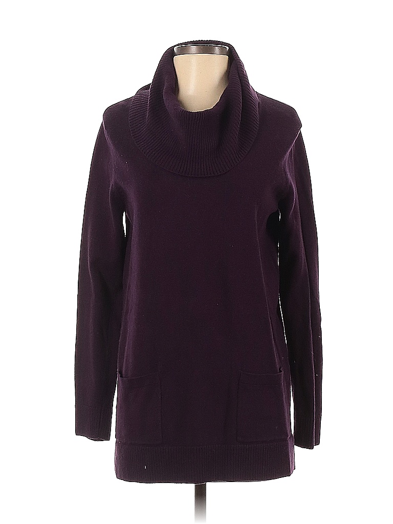 Jeanne Pierre 100% Cotton Solid Purple Turtleneck Sweater Size M - 58% ...