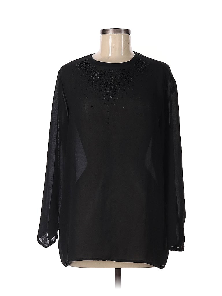 Bethany 100% Polyester Black Long Sleeve Blouse Size EU 38 / US 8 - photo 1