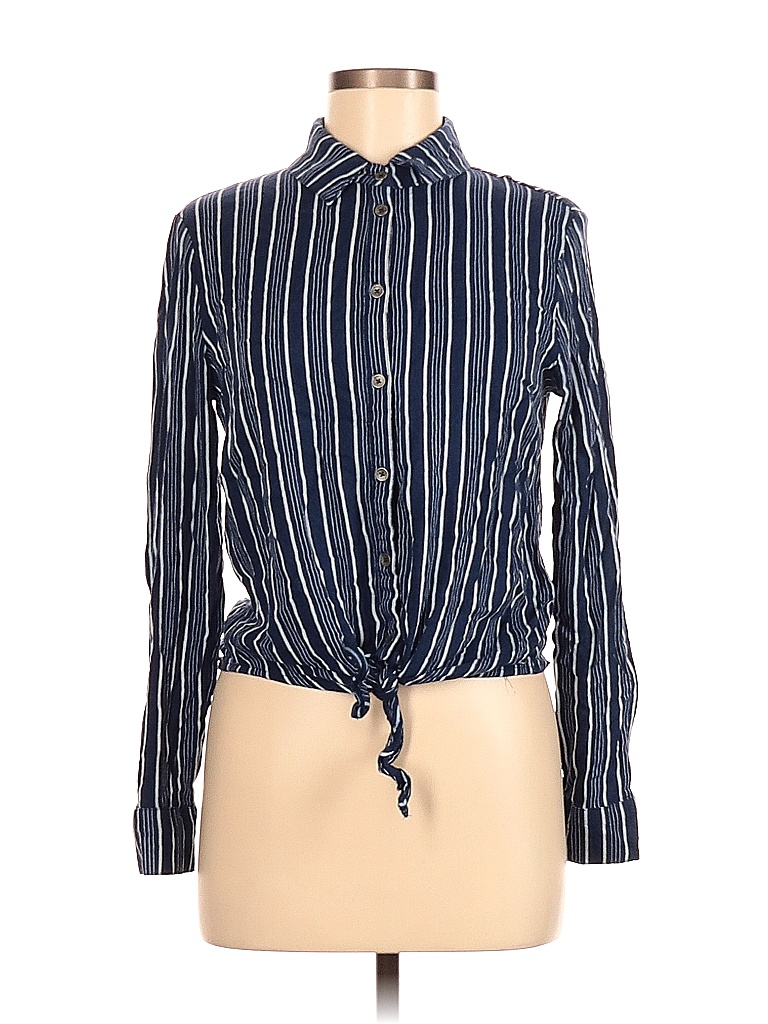 Pre-owned Roxy Long Sleeve Blouse In Blue