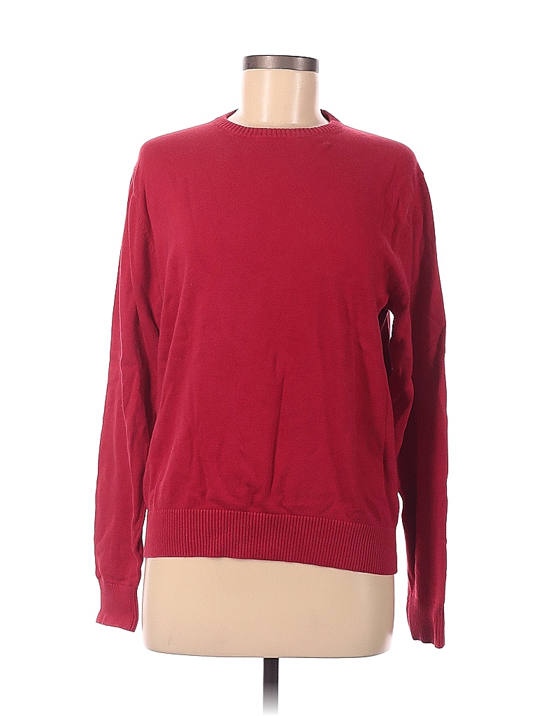 Jcpenney 100% Cotton Solid Color Block Red Pullover Sweater Size M - 68 ...