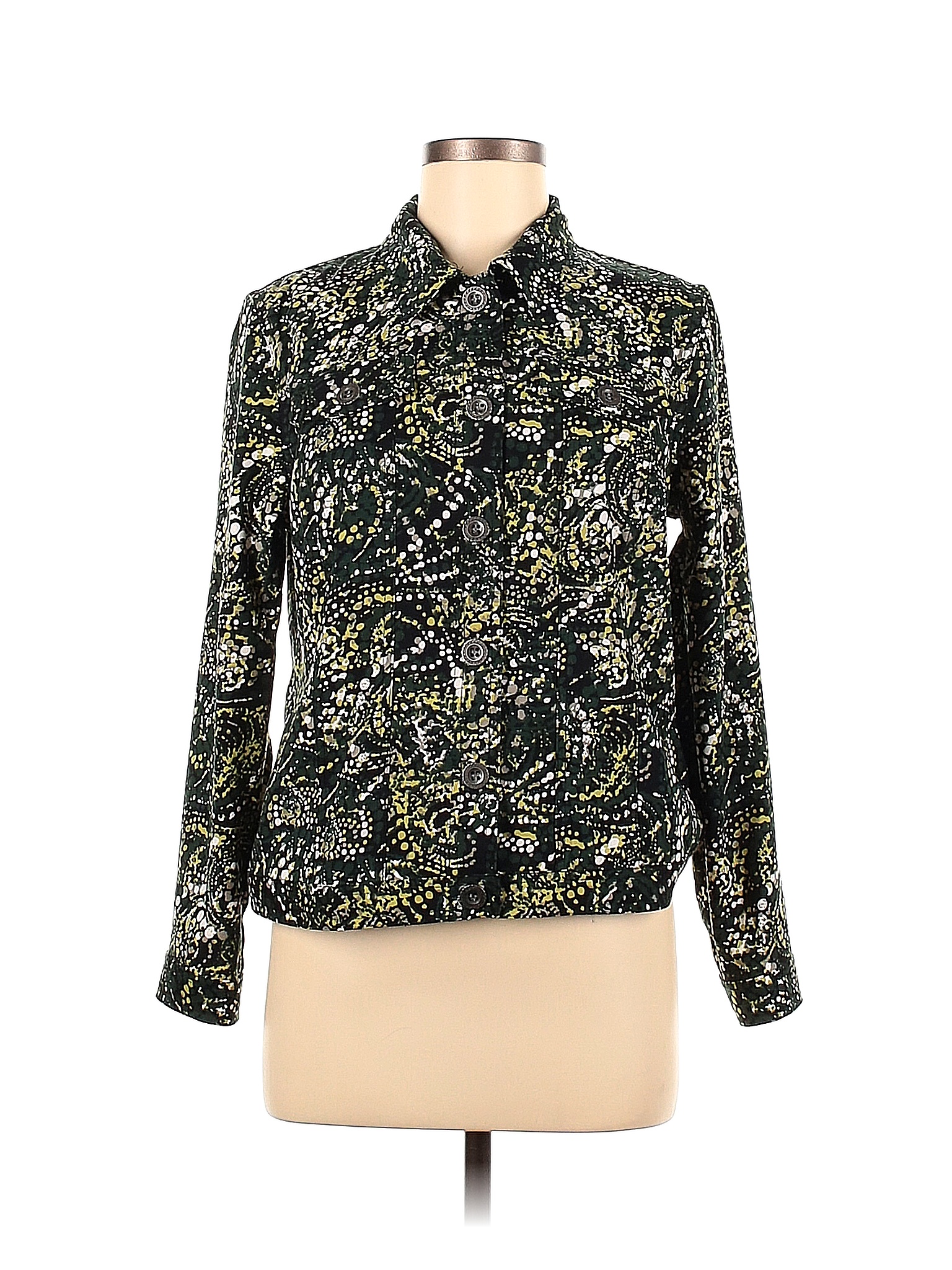 Christopher & Banks Floral Multi Color Green Jacket Size M (Petite ...