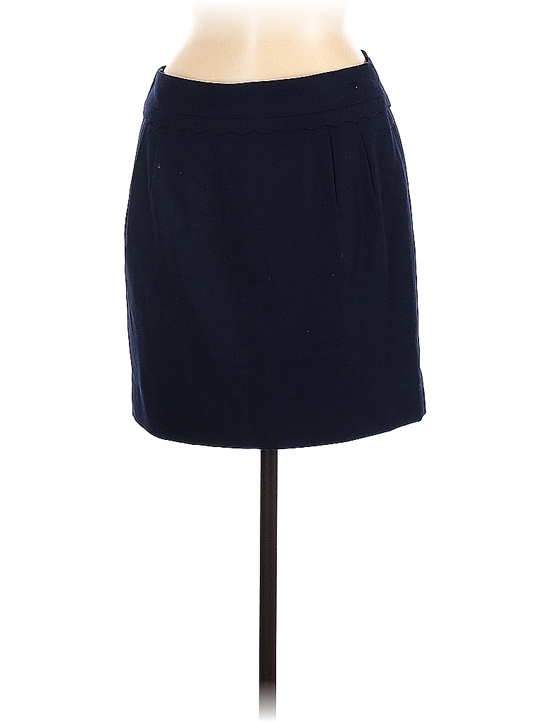 J.Crew Solid Blue Wool Skirt Size 6 - photo 1