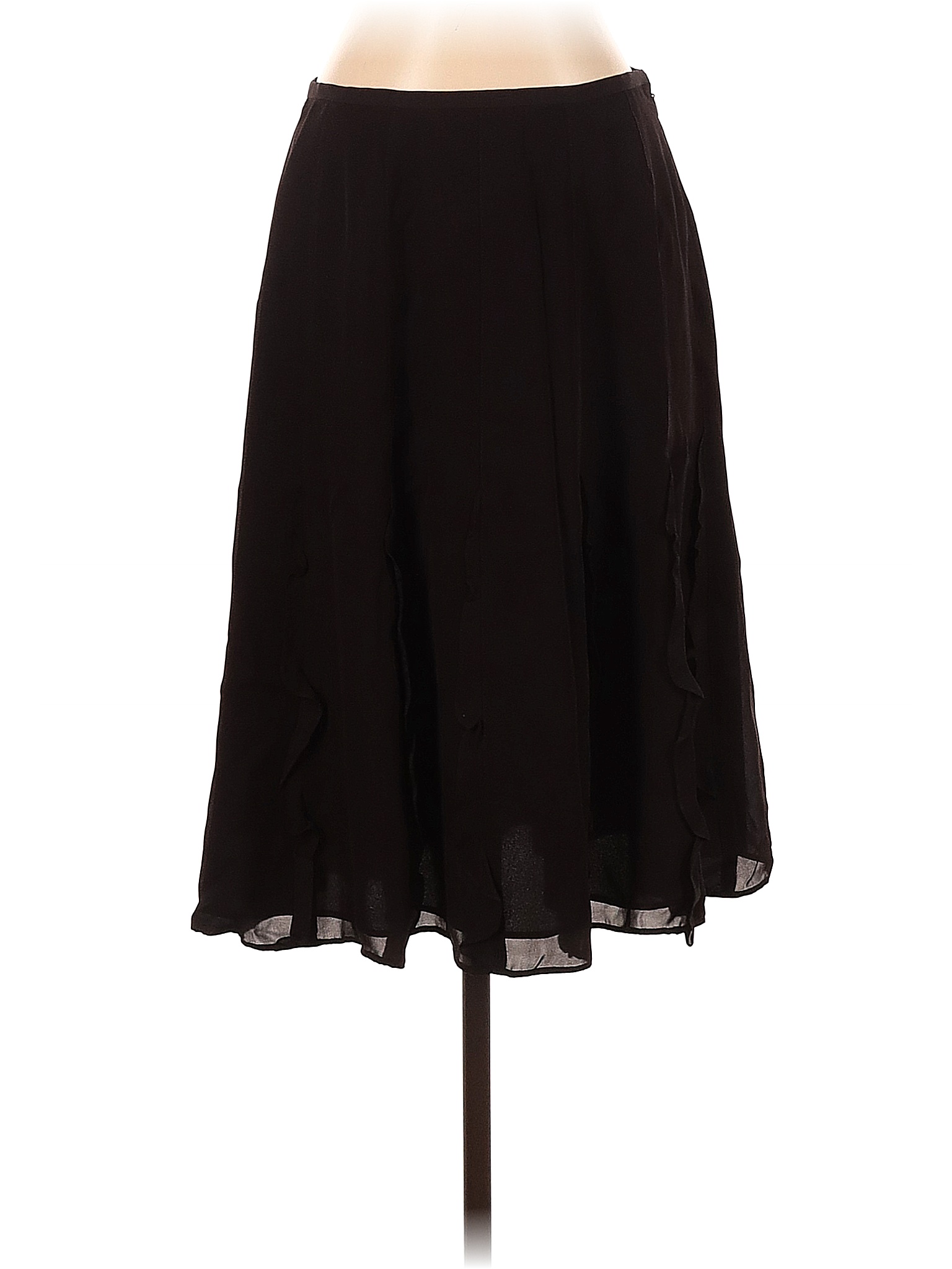 Ellen Tracy 100% Silk Solid Black Brown Silk Skirt Size 4 - 81% off ...