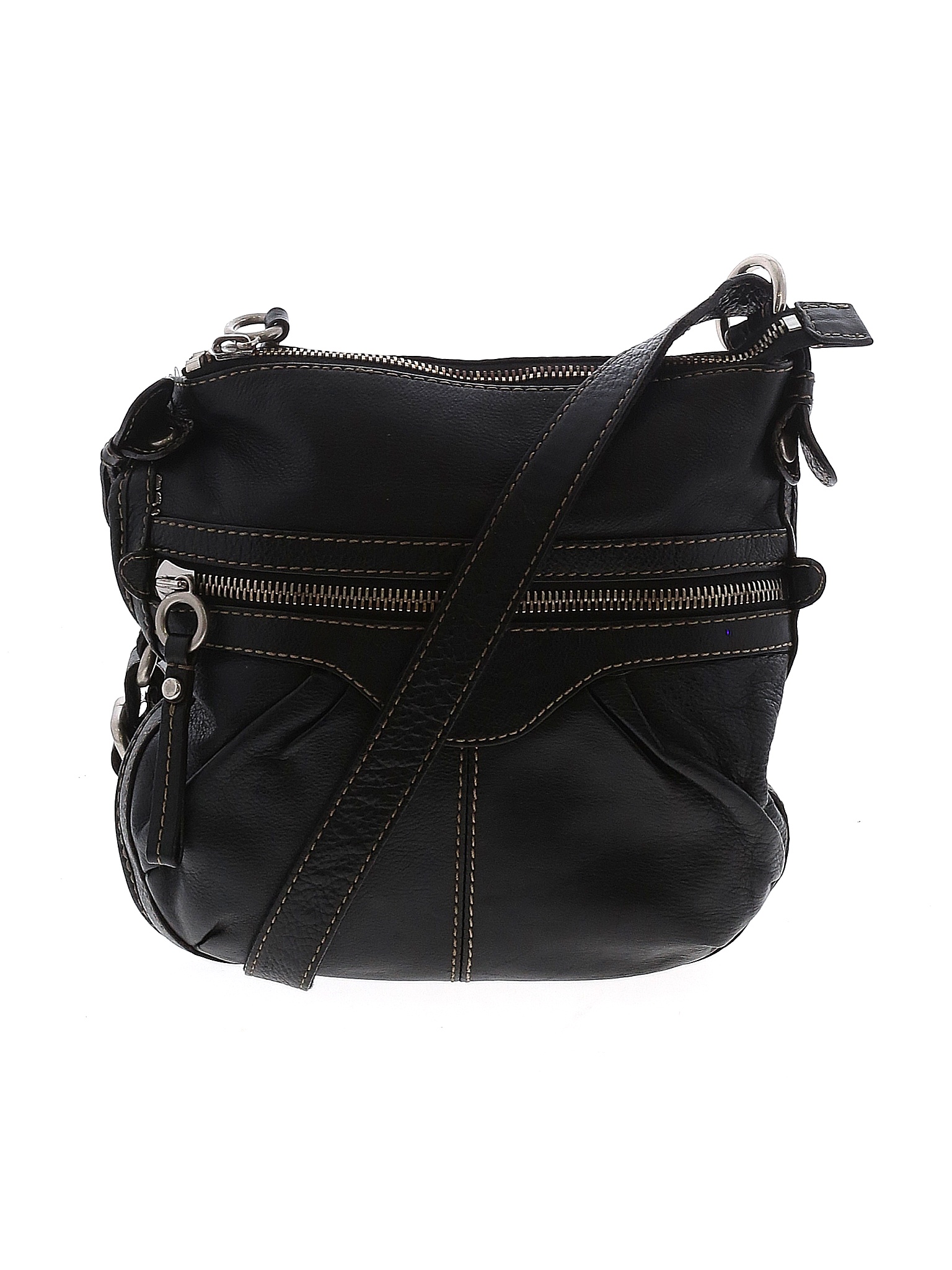 Fossil 100 Leather Solid Black Leather Crossbody Bag One Size 77 off thredUP