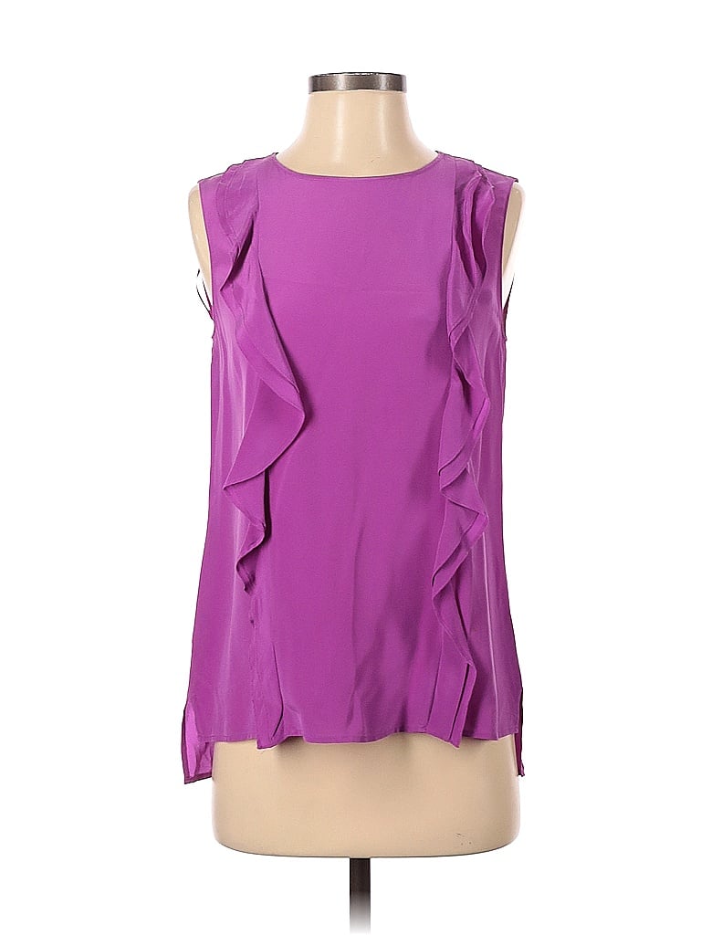 Antonio Melani 100 Silk Solid Purple Sleeveless Silk Top Size Xs 81