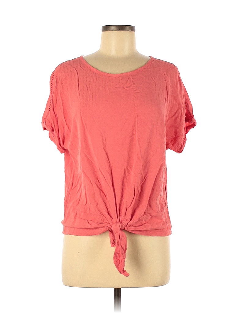 Pre-owned Buffalo By David Bitton Short Sleeve Top Pink Keyhole Neckline Tops
