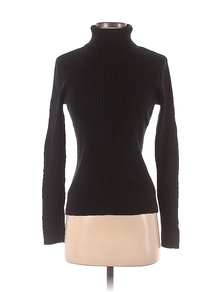 Jeanne Pierre 100% Cotton Solid Black Turtleneck Sweater Size S - 64% ...