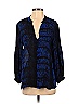 Parker 100% Silk Blue Long Sleeve Silk Top Size XS - photo 1