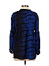Parker 100% Silk Blue Long Sleeve Silk Top Size XS - photo 2