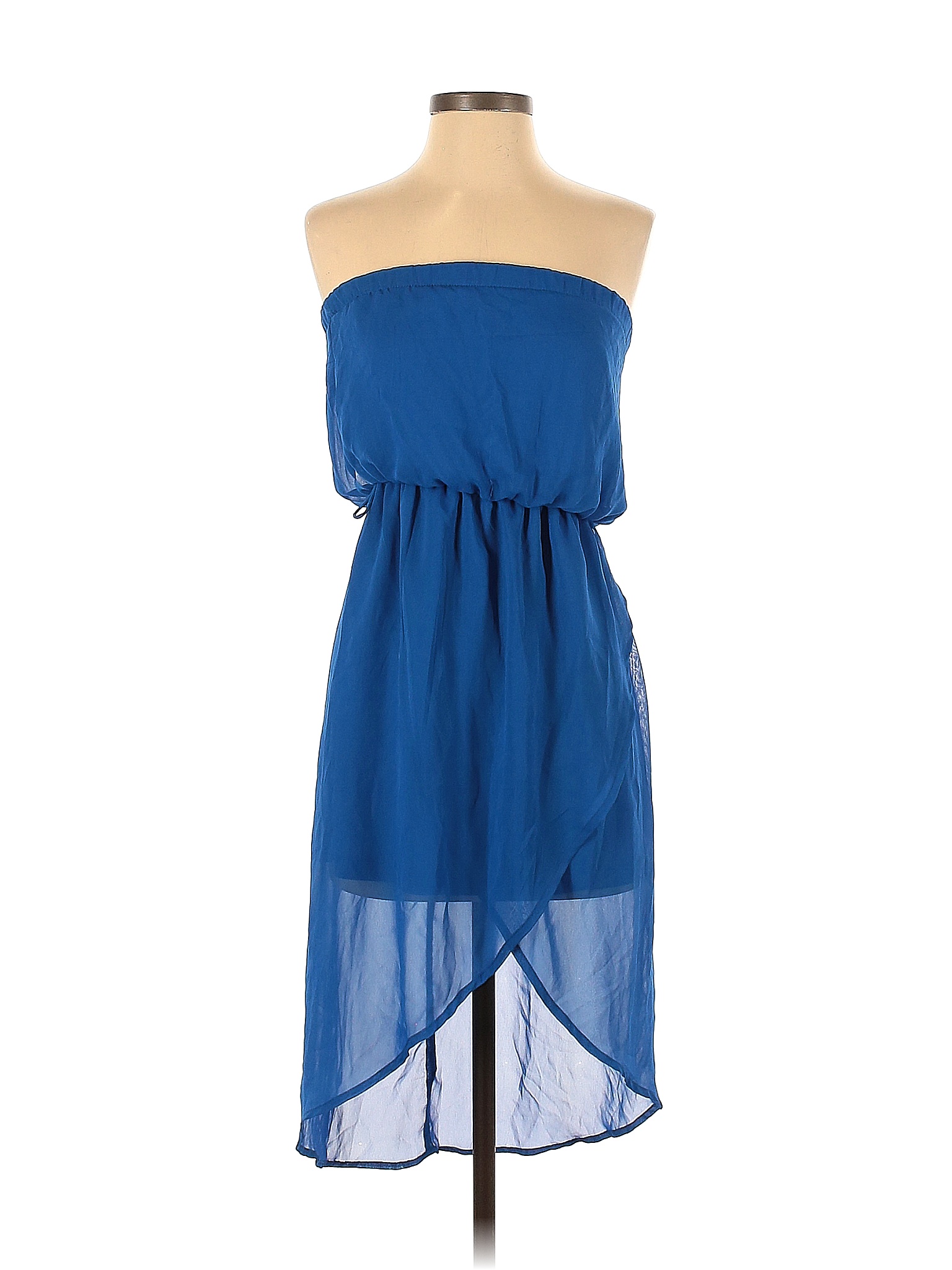 poetry-clothing-100-polyester-solid-blue-cocktail-dress-size-s-93