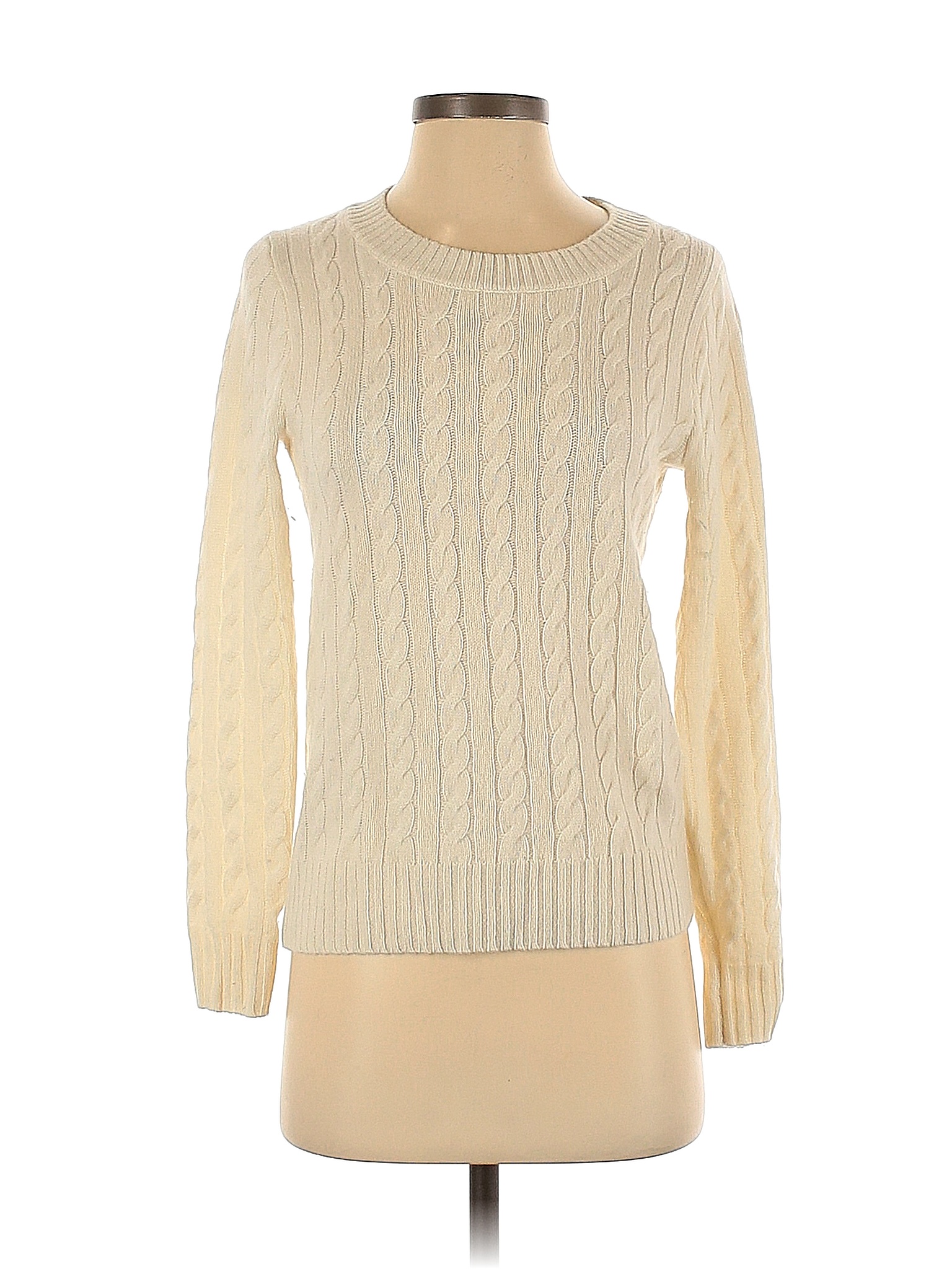 J.Crew 100% Cashmere Solid Tan Ivory Cashmere Pullover Sweater Size XS ...