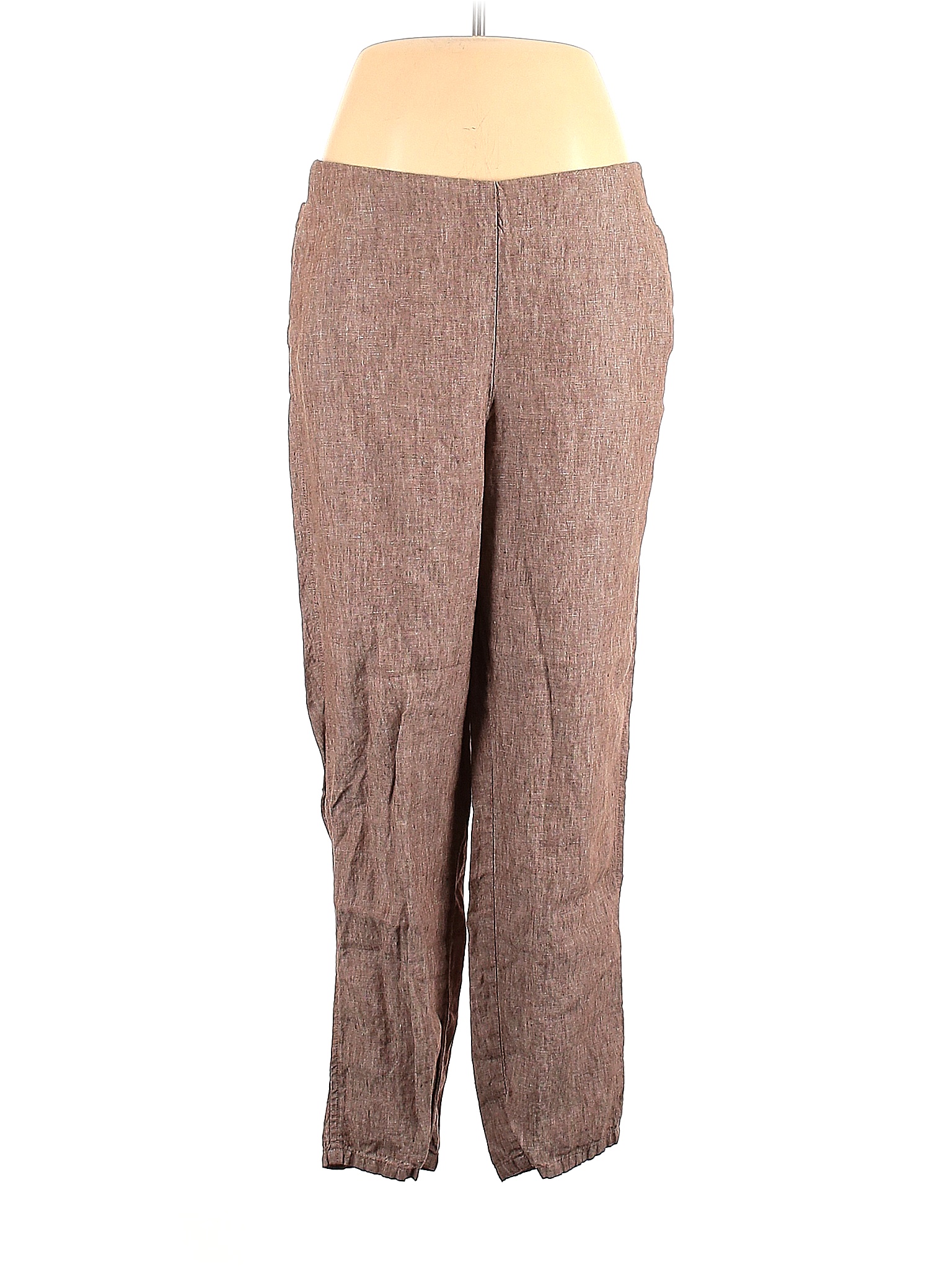 J.Jill 100 Linen Brown Tan Linen Pants Size L 77 off thredUP