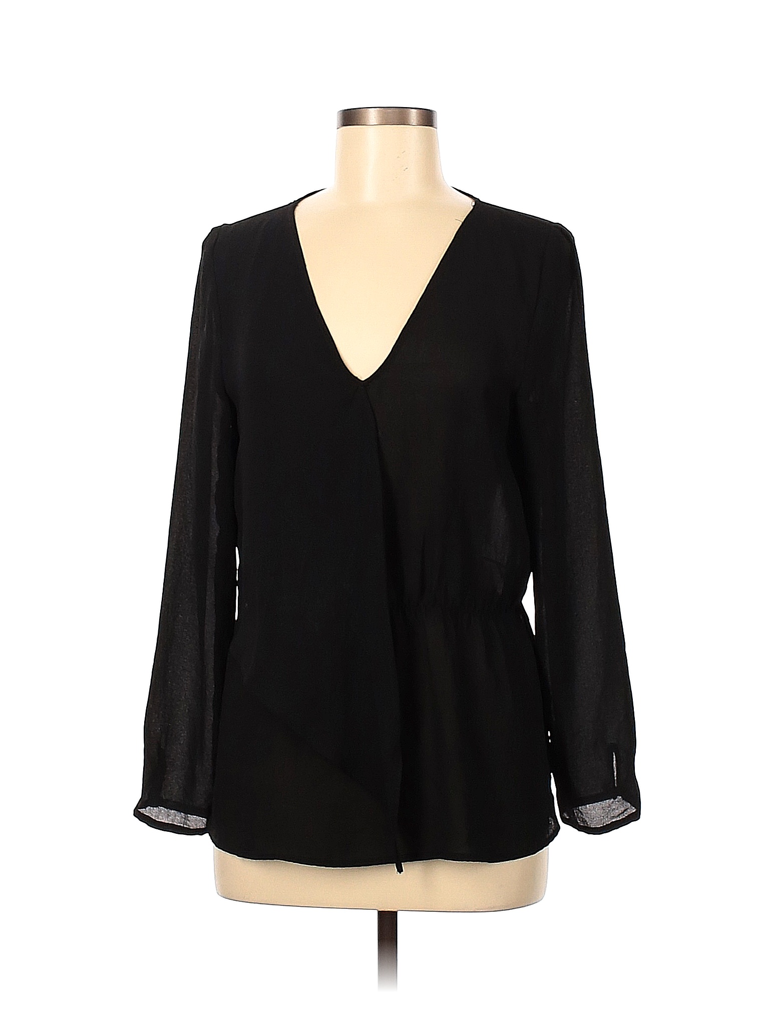 Zara Basic Solid Black Long Sleeve Blouse Size M - 74% off | thredUP