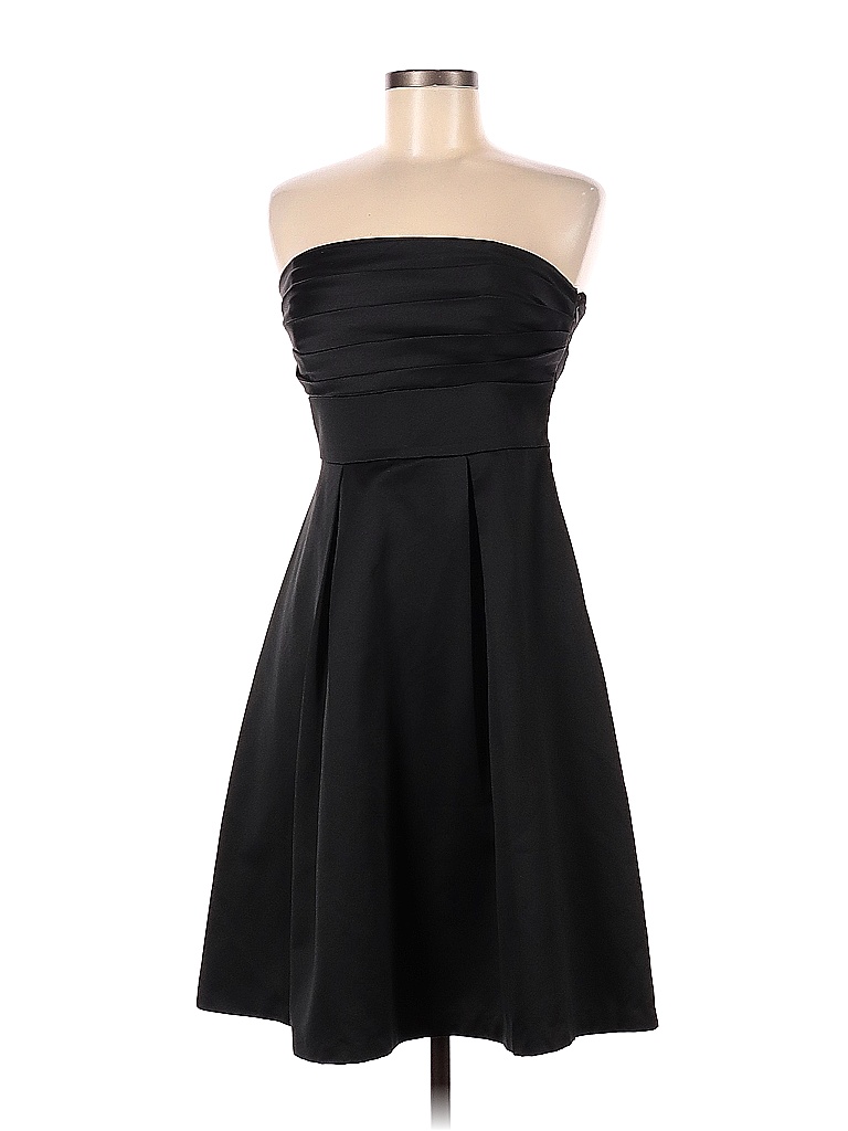 White House Black Market 100 Polyester Solid Black Cocktail Dress Size