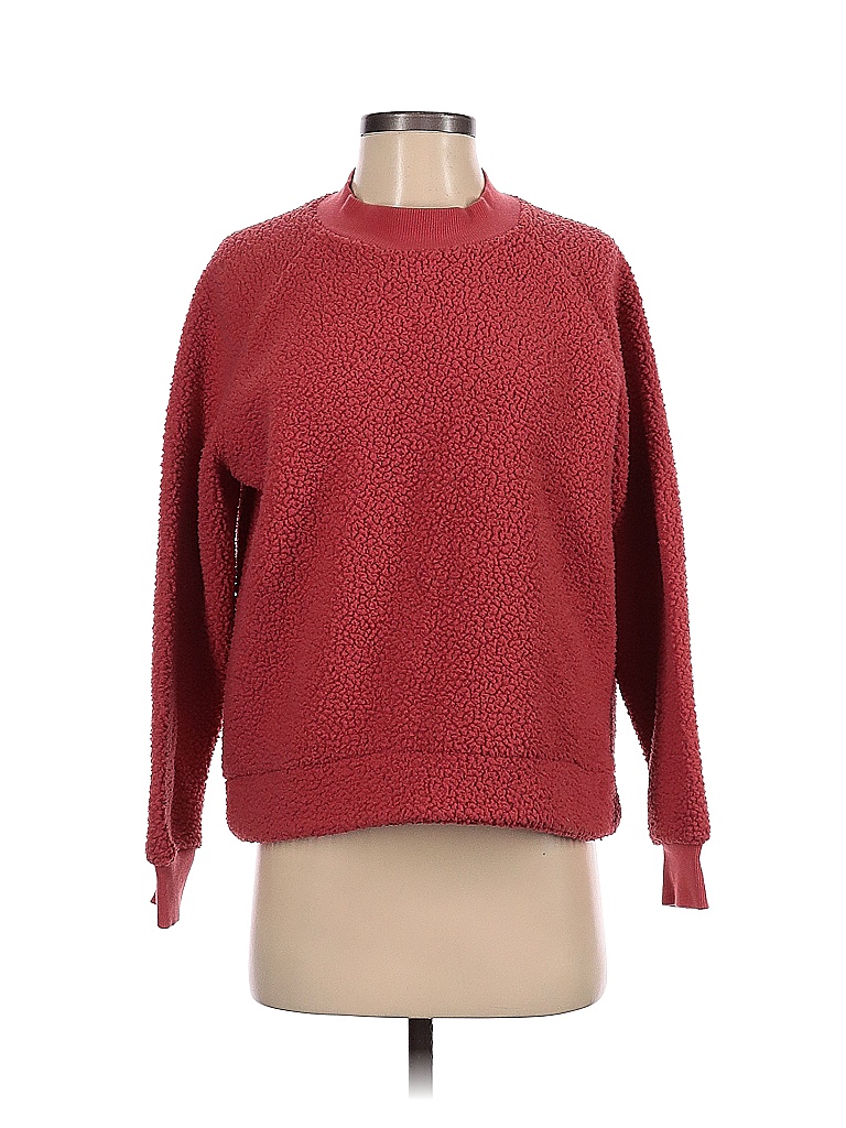 Old Navy 100 Polyester Solid Color Block Maroon Pink Pullover Sweater