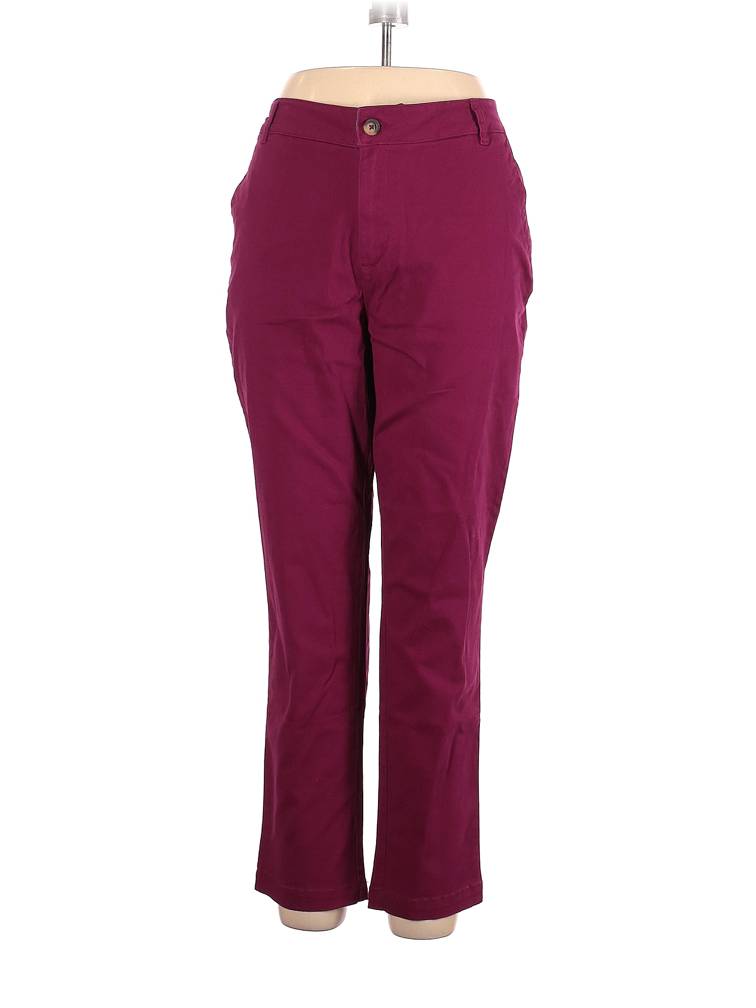 Woman Within Solid Maroon Pink Khakis Size 14 - 75% off | thredUP