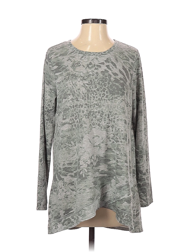 Cato Gray Green Long Sleeve Top Size S - 62% off | thredUP