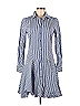 Derek Lam Collective 100% Cotton Stripes Multi Color Blue Blue Striped Shirtdress Size 42 (IT) - photo 1