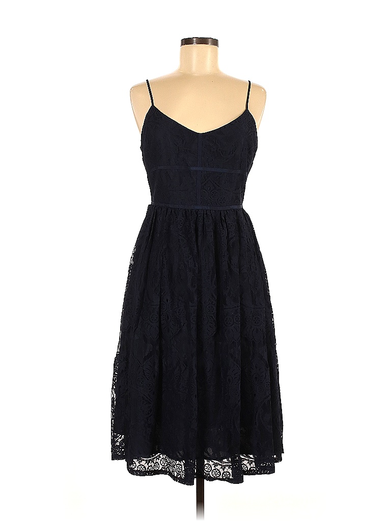 BB Dakota 100% Polyester Solid Black Blue Cocktail Dress Size 6 - 80% ...