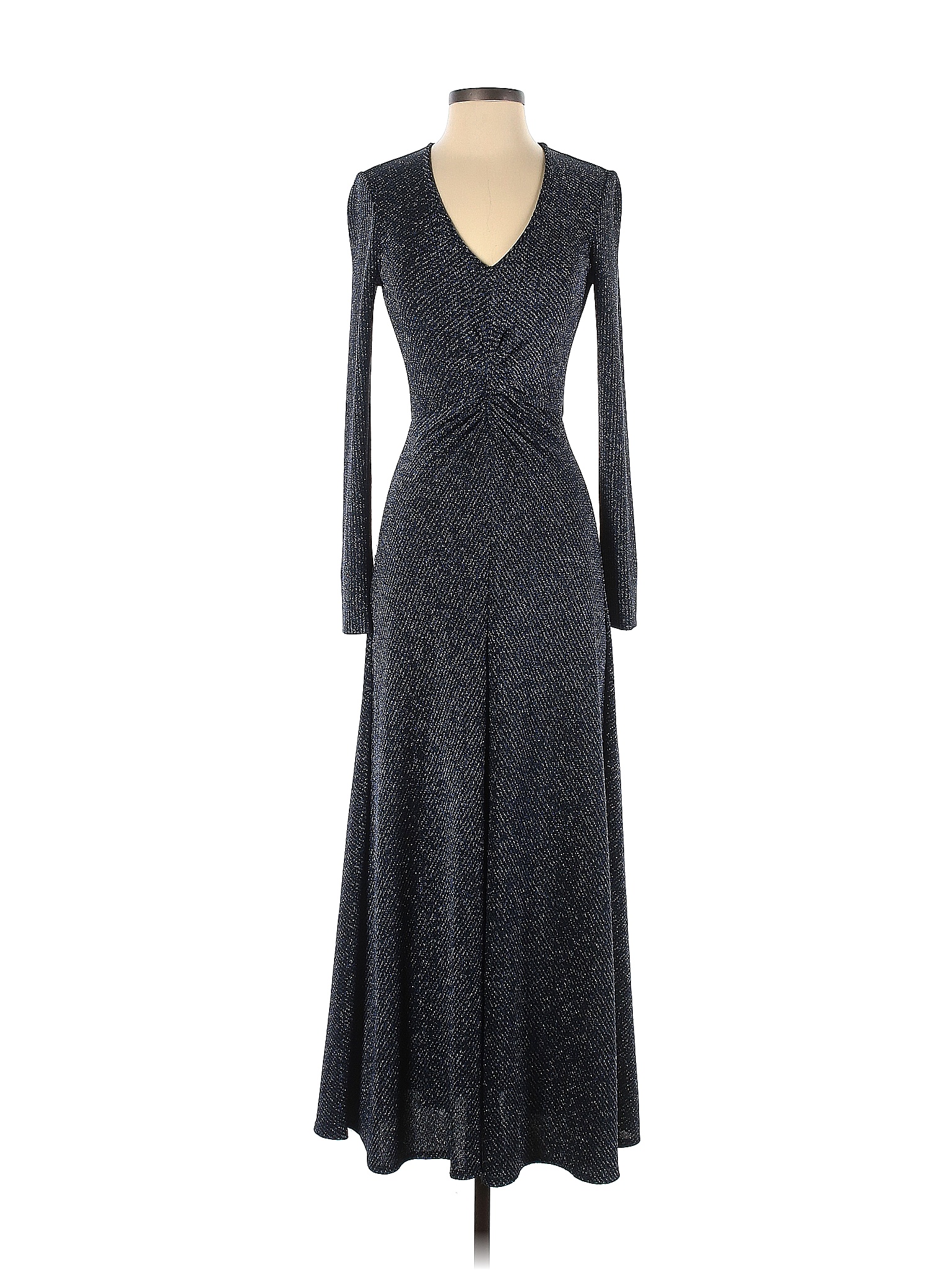 Donna Morgan Blue Shimmer Midi Dress Size 0 - 74% off | thredUP