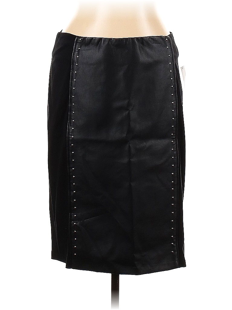 Valerie Stevens Solid Black Faux Leather Skirt Size 10 - 63% off | thredUP