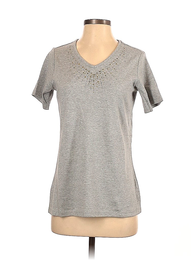 Quacker Factory Short Sleeve T-shirt In Gray