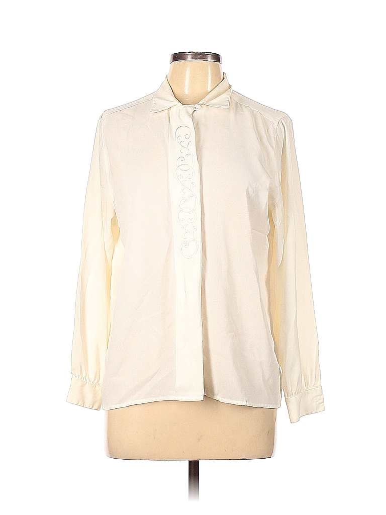 Alfred Dunner Solid Ivory Long Sleeve Blouse Size 12 - 71% off | thredUP