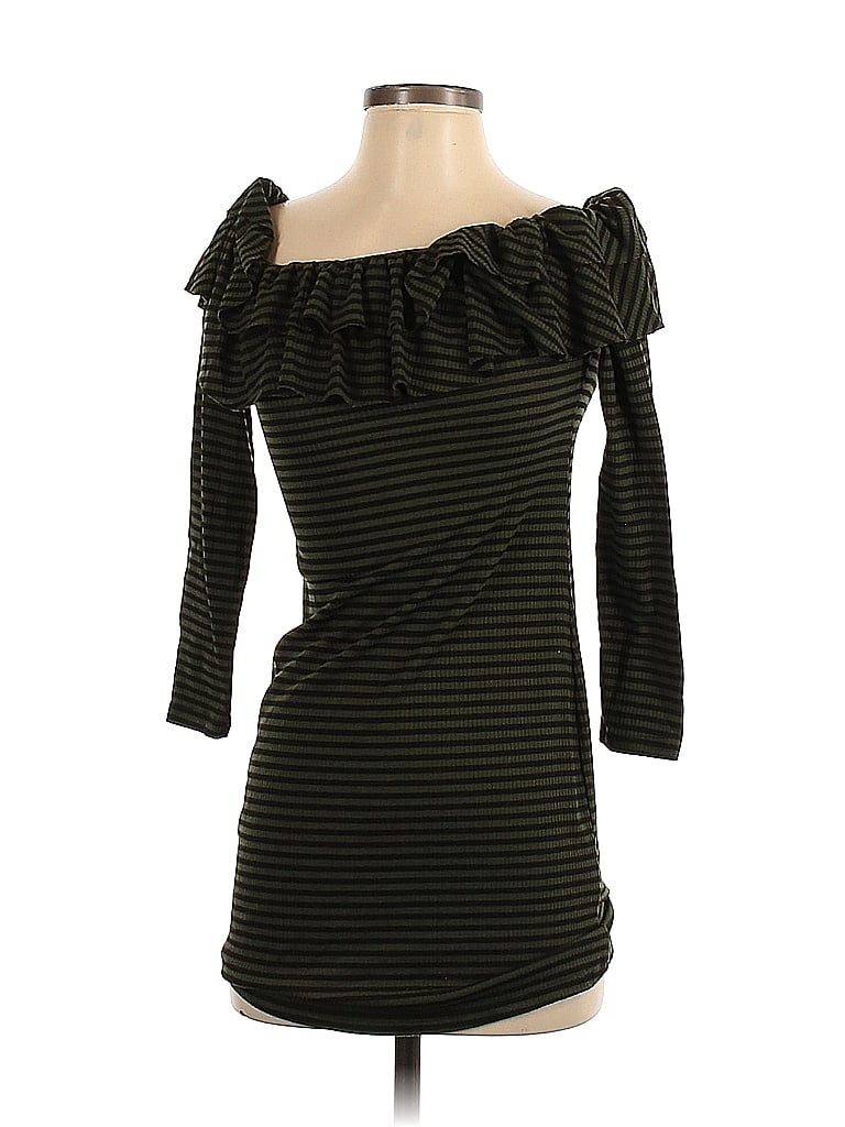 Newbury Kustom Stripes Black Green Casual Dress Size S - photo 1