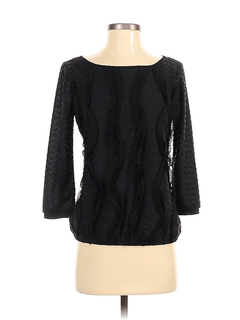 Ann Taylor 100% Polyester Black Long Sleeve Top Size XS - photo 1
