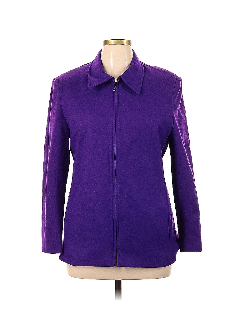 Sag Harbor 100 Wool Solid Purple Wool Coat Size 14 60 off thredUP