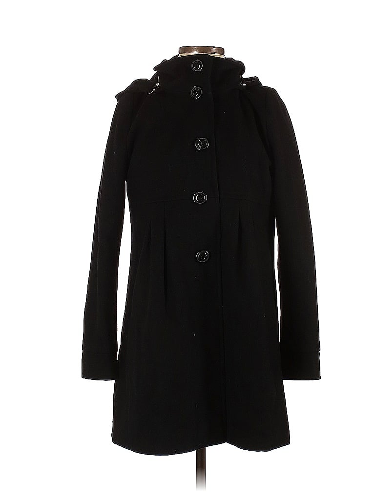 DKNY Solid Black Wool Coat Size 6 - 74% off | thredUP