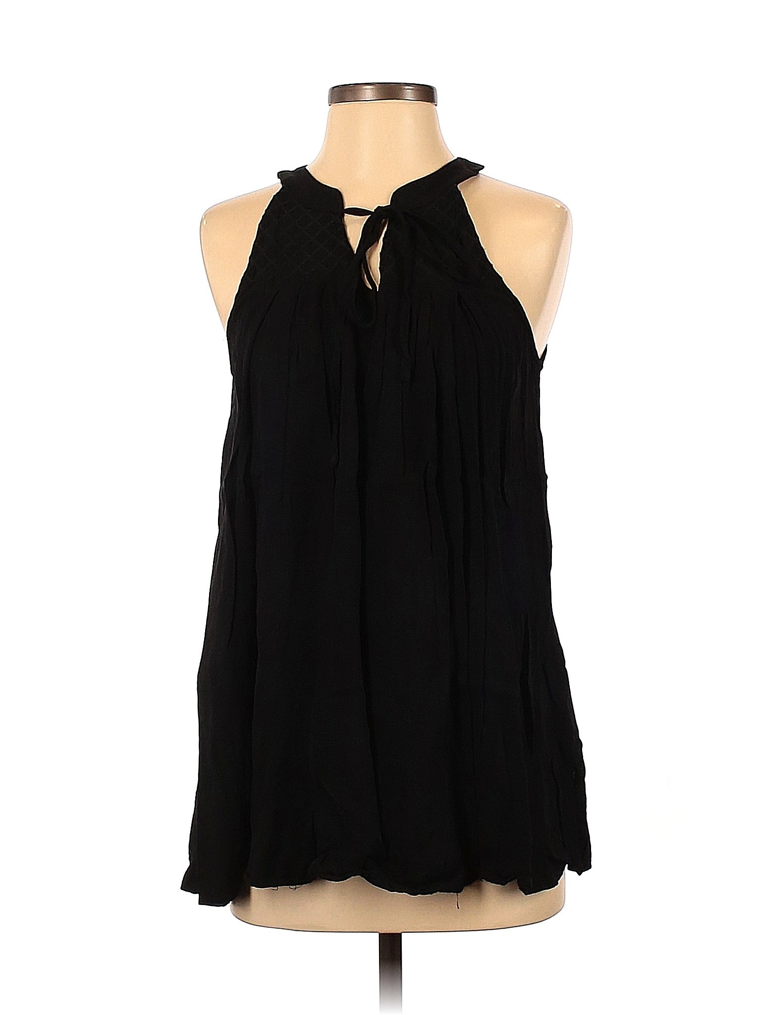 Market And Spruce 100 Rayon Solid Black Sleeveless Blouse Size S 80