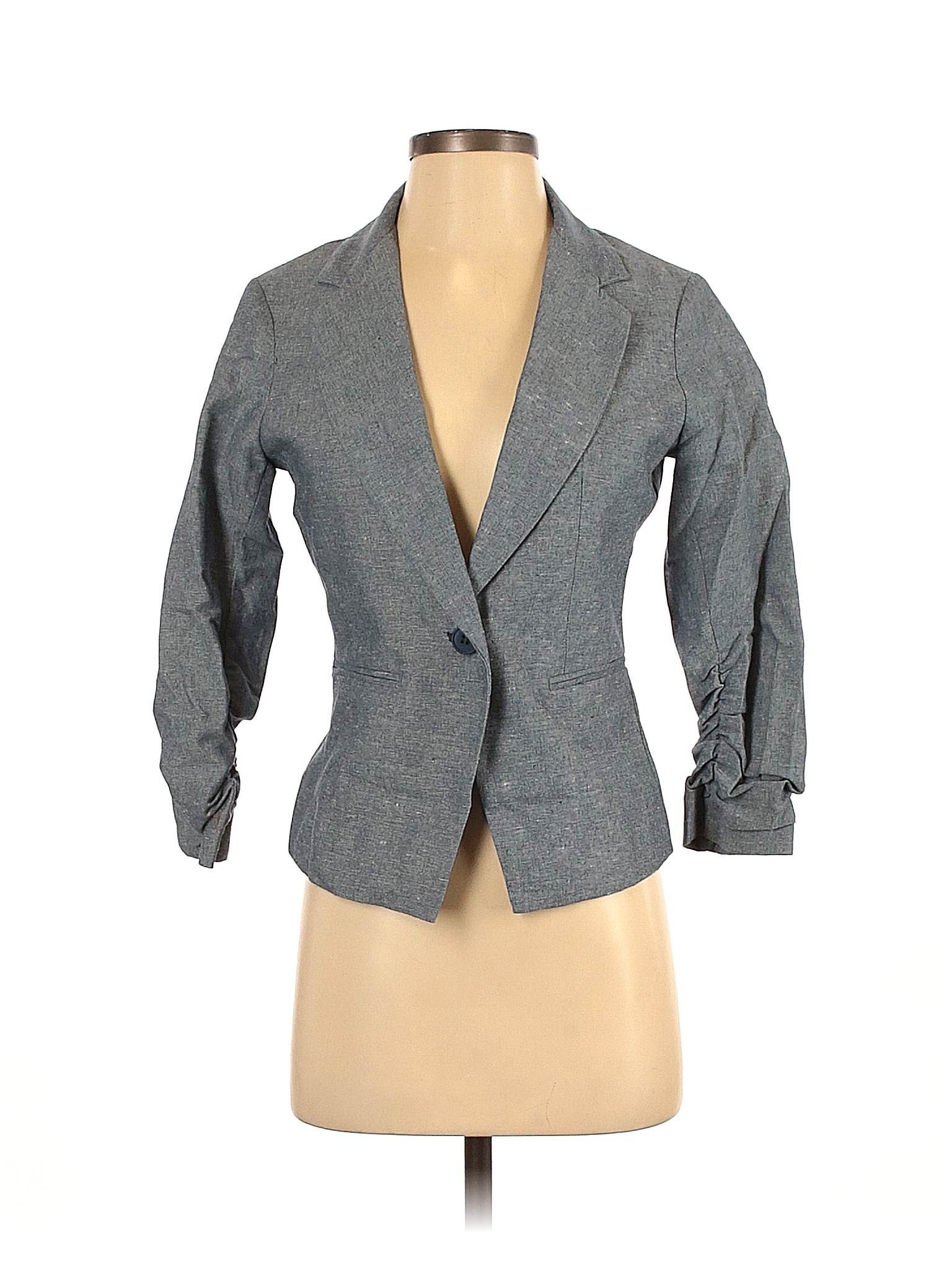 Gibson Solid Gray Blue Blazer Size S - 71% off | thredUP