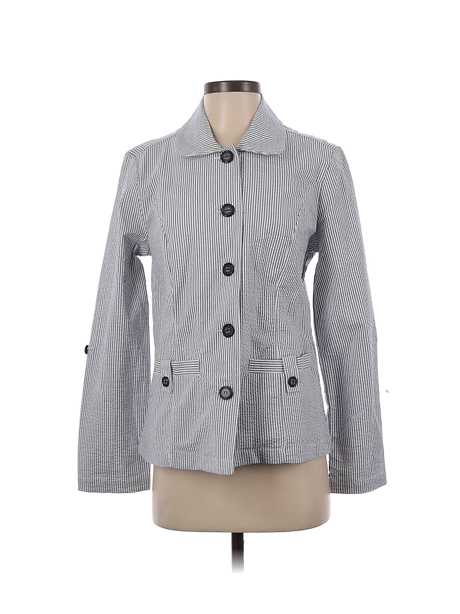 Appleseeds Gray Blue Blazer Size S 77 off thredUP