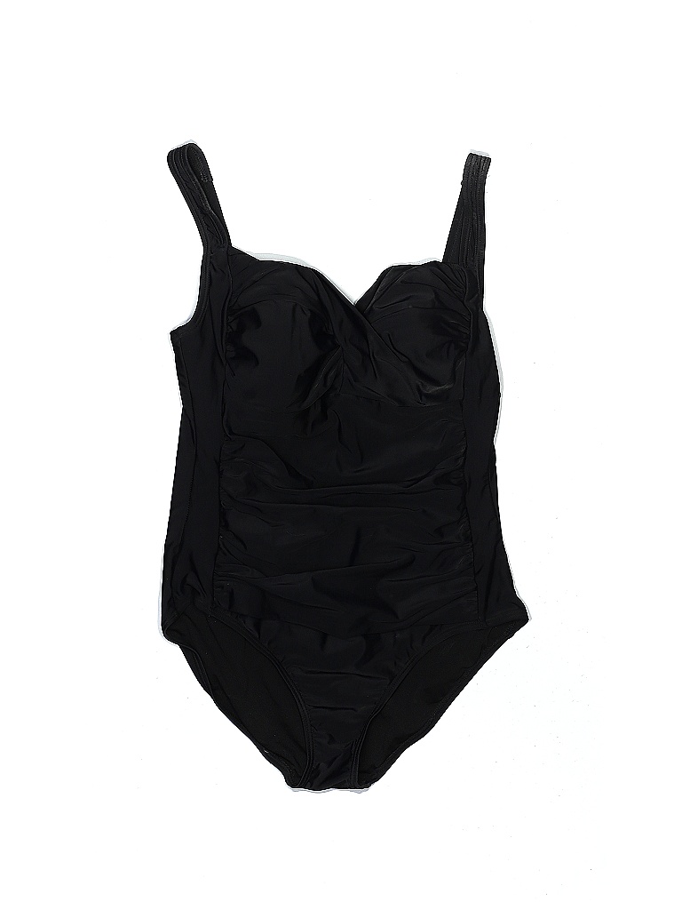 Swimsuits For All Solid Black One Piece Swimsuit Size 14 59 Off